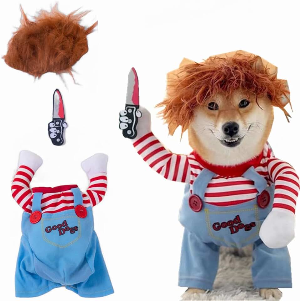 Chucky Dog Halloween Cosplay Outfit