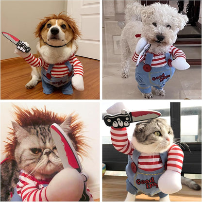 Chucky Dog Halloween Cosplay Outfit