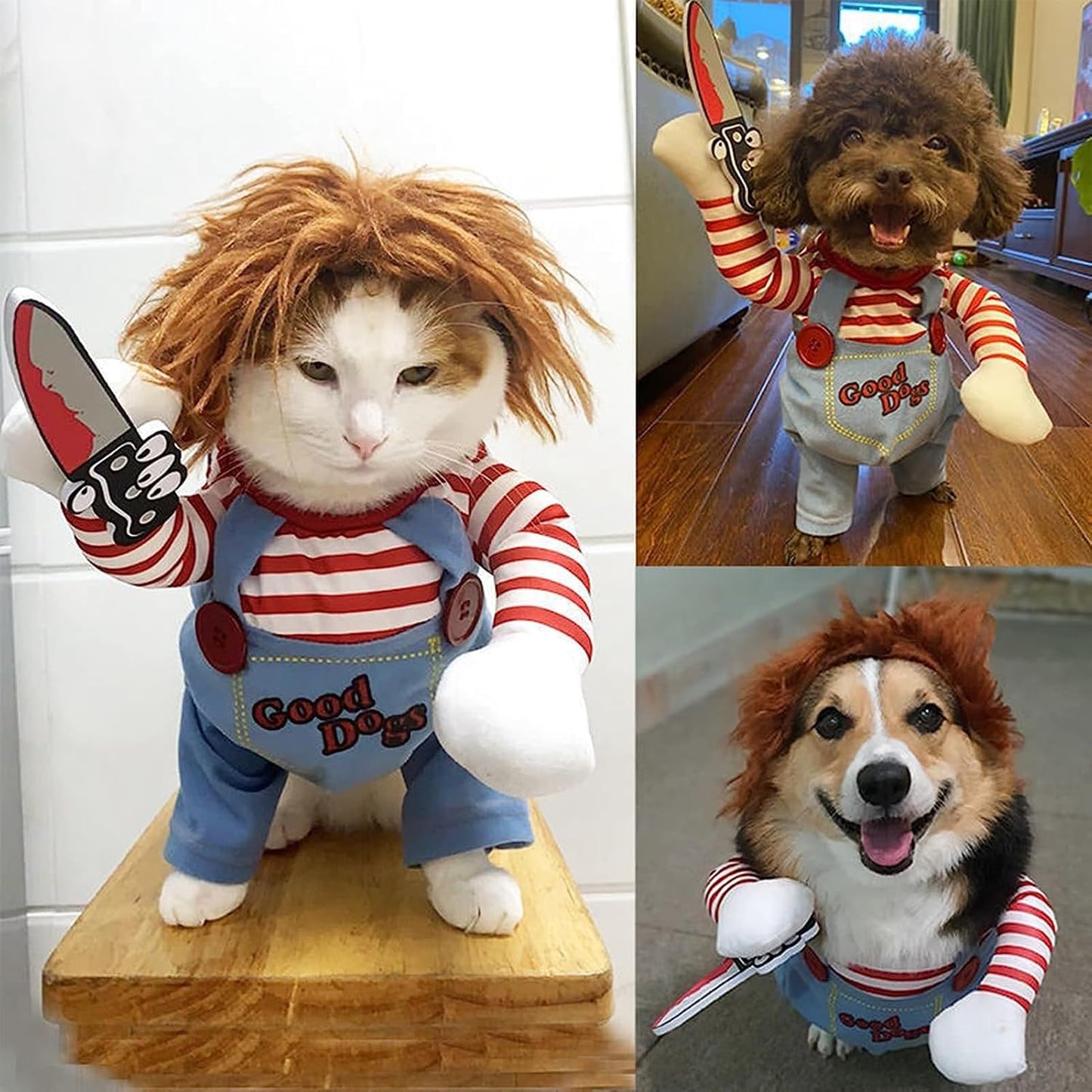 Chucky Dog Halloween Cosplay Outfit