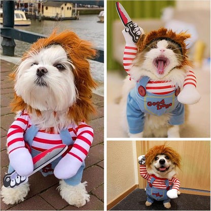 Chucky Dog Halloween Cosplay Outfit